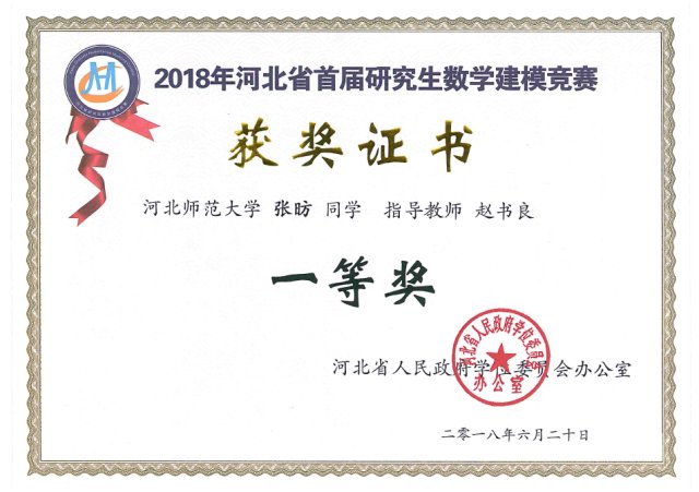 李晓娜荣获2018年第三届全国全日制