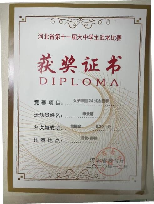 赵谷阳荣获2021年河北省大开云手机